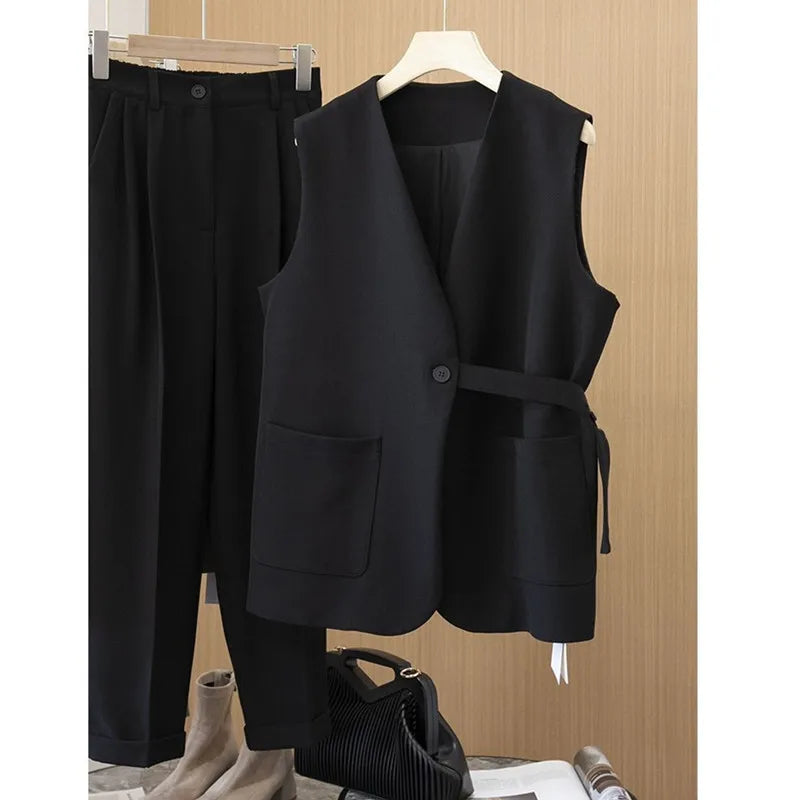 Ladies Vest Coat/ Autumn Sleeveless Comfortable Fashion Women's Suit Vest Versatile Loose Casual Lady Waistcoat.