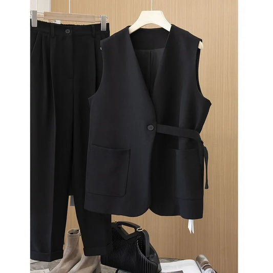 Ladies Vest Coat/ Autumn Sleeveless Comfortable Fashion Women's Suit Vest Versatile Loose Casual Lady Waistcoat.