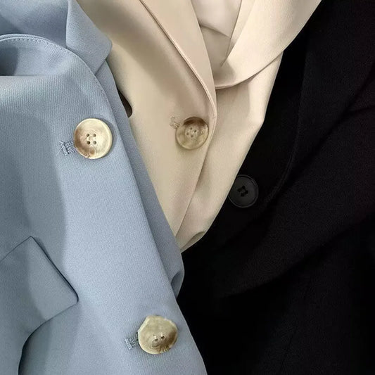 Autumn Vintage Button up Blazer/Long Sleeve Casual Slim Outerwear/V-Neck Style/Broadcloth Blazer.