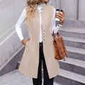 New  Fashion Women's Vest/Sleeveless Single-breasted/Trendy Long Vests Female Clothes Coats Tops.