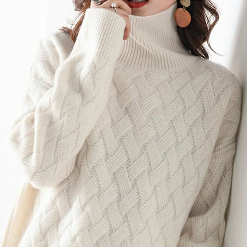 New Loose Women’s Winter Sweater/Casual Chic Cashmere Oversize/Thick Sweater Pullovers Pullover Female Long Sleeve Pullover.