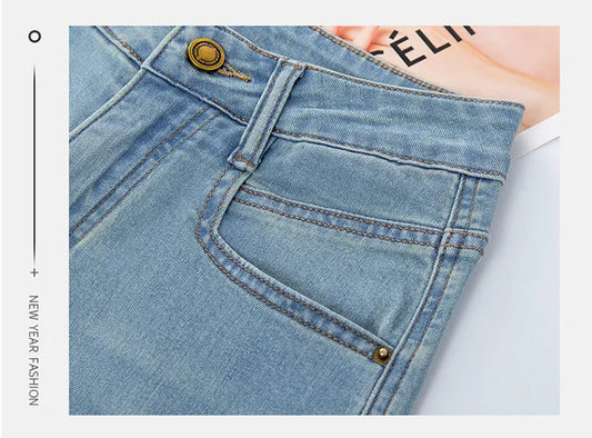 Women’s High-Waist Wide-Leg Jeans | Retro Straight-Leg Denim Pants | Light & Dark Wash