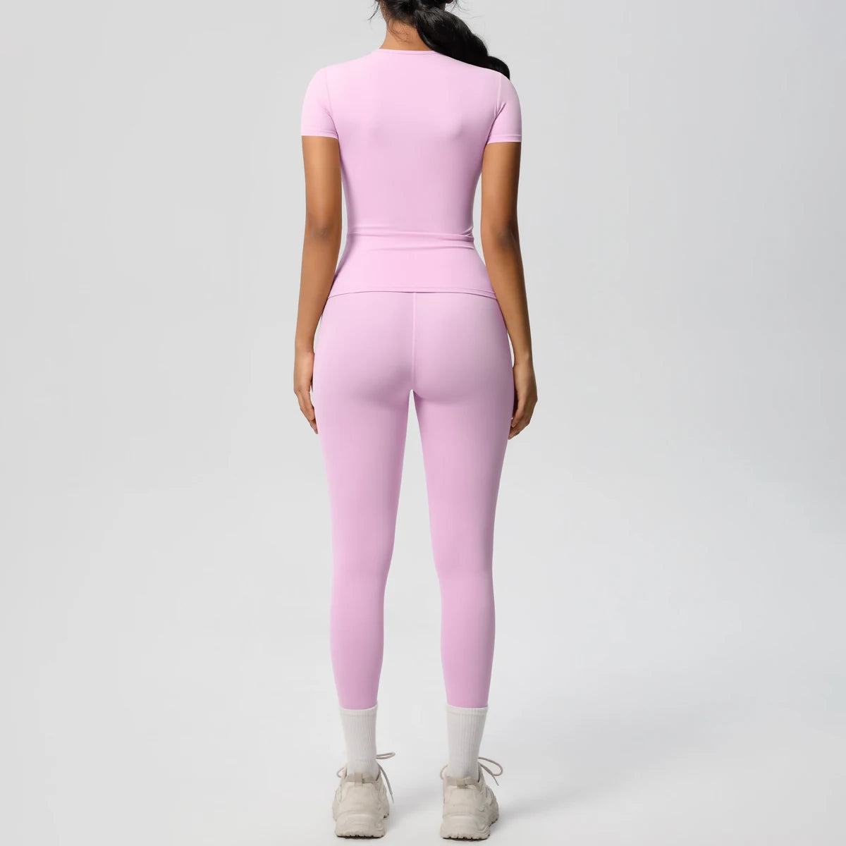 Perfect Blended Colored Set/2pcs Athletic Wear Yoga Set/Workout Sportswear Gym Clothing Fitness/Long Sleeve Crop Top High Waist Legging Sports Bra.