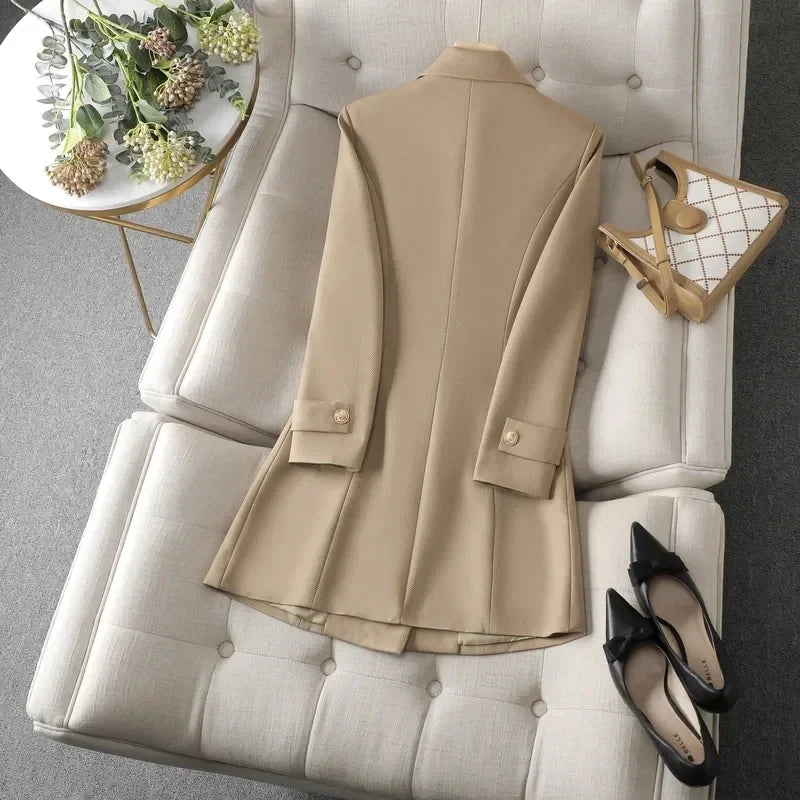 Timeless Elegance Longline Double-Breasted Blazer|Modern Blend Boutique | Elevated Women’s Workwear