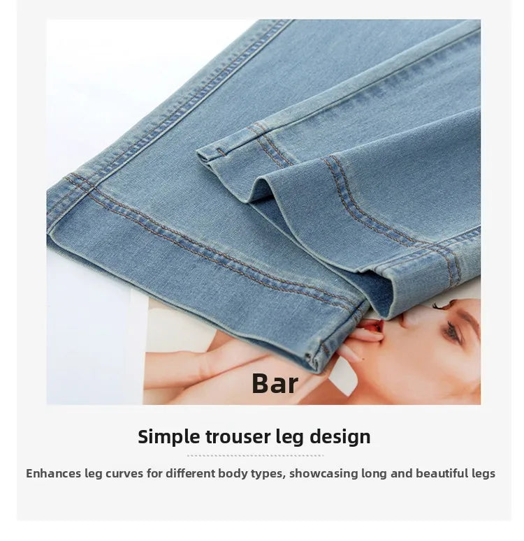 Women’s High-Waist Wide-Leg Jeans | Retro Straight-Leg Denim Pants | Light & Dark Wash