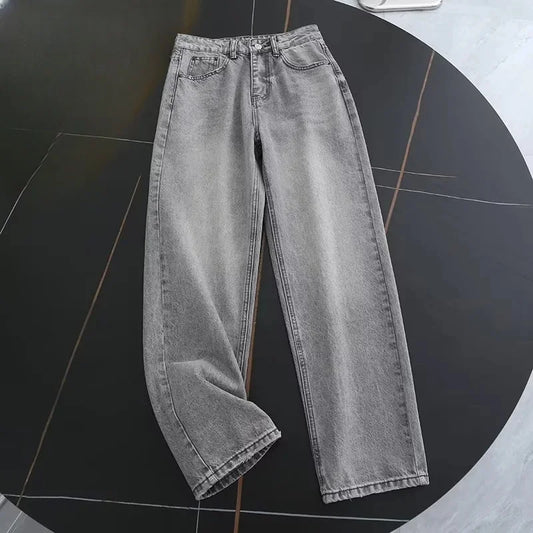 Women’s High-Waisted Straight-Leg Jeans – Classic Relaxed Fit Denim Pants