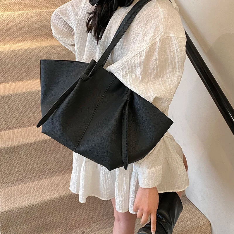 Branded Designer Shoulder Tote Bags For Women Soft PU Leather 2-IN-1 Big Capacity Shopper Tote Set|Luxury Designer Handbags