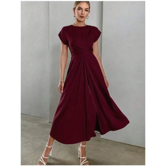 Elegant Corset Party Dress. Elegant Short Sleeve O Neck Bandage Satin Long Evening Guest Gala Cocktail Guest Dress