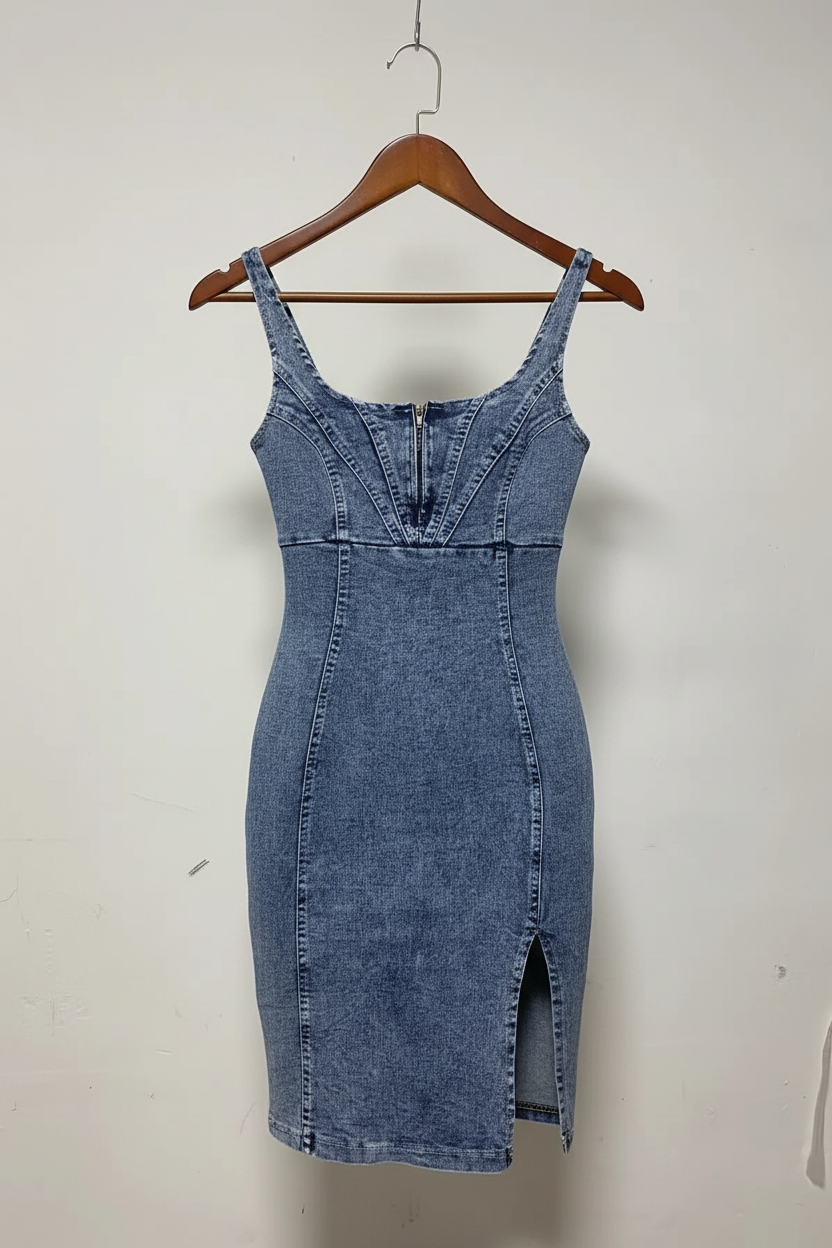 Modern Blend Boutique | Timeless Denim Elegance Midi Dress