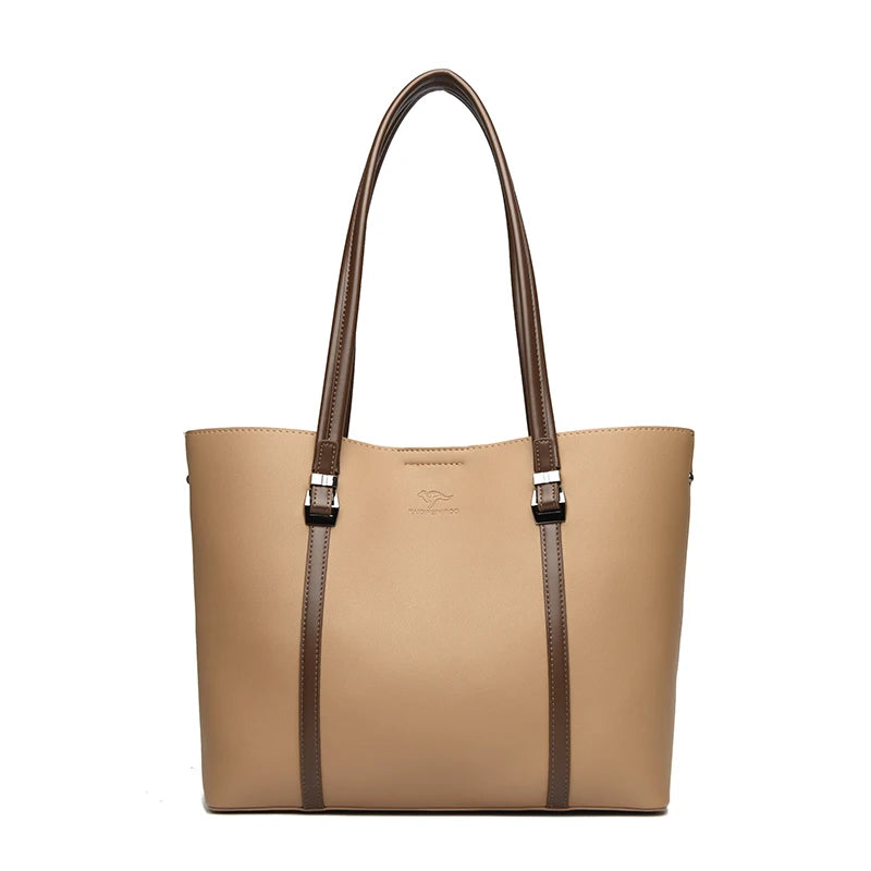 Large Capacity Leather Bag for Daily Commuting High Quality Pu Leather.