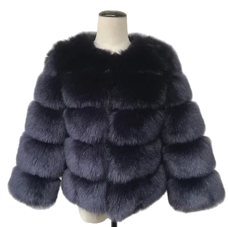Faux Fur Coat’s For Winter/Women Short Coat Y2k Warm Furry Outerwear/O~Neck Knitted Puffy Warm Coat’s.