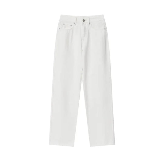 Women’s High-Waisted Straight-Leg Jeans – Classic Relaxed Fit Denim Pants