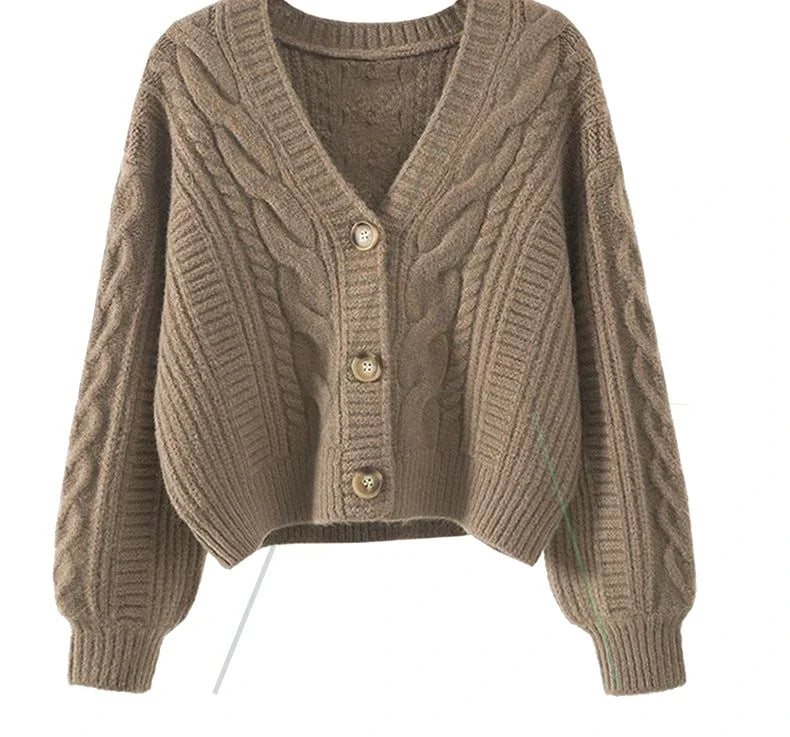 Solid Knitted Cardigan Coat’s/Winter Fashion Long Sleeve Casual Jacket/Tops Knitwear