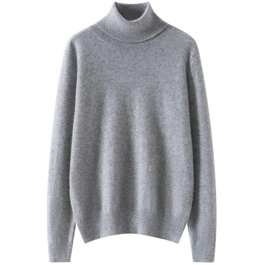 Luxury 100% Cashmere Turtleneck Sweater – Ultra Soft Classic Fit