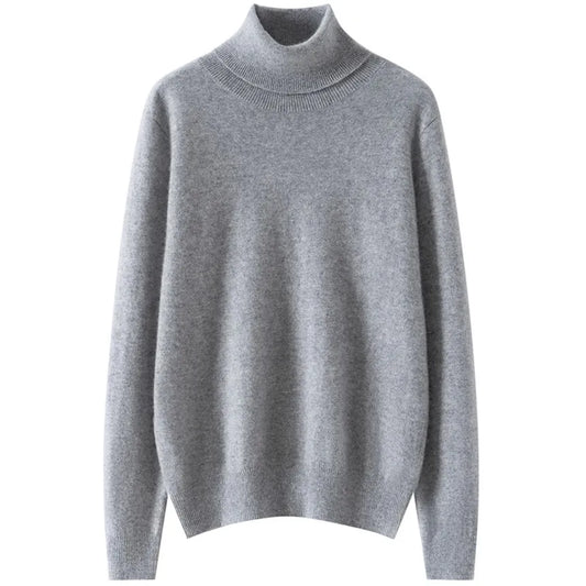 Luxury 100% Cashmere Turtleneck Sweater – Ultra Soft Classic Fit