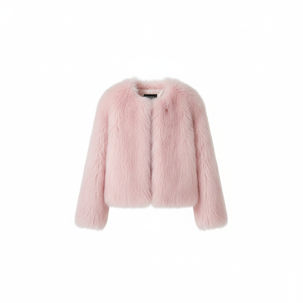 Faux Fur Coat Woman’s Clothing/Fashion Fox Fur Coat/Female Short Loose Comfortable Winter Jacket/Full Length Fit/Stylish Cropped Button Up Coat.