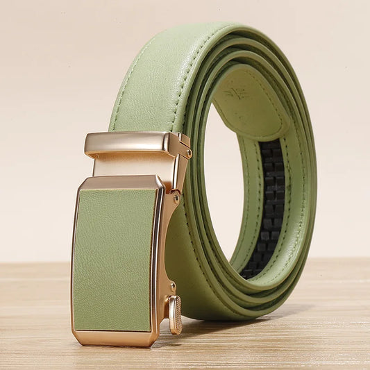 Golden Automatic Buckle Belt/Women Universal Fashion Casual Belt’s/Red Blue/Green/Black/White/Cinturon Female Waistband.