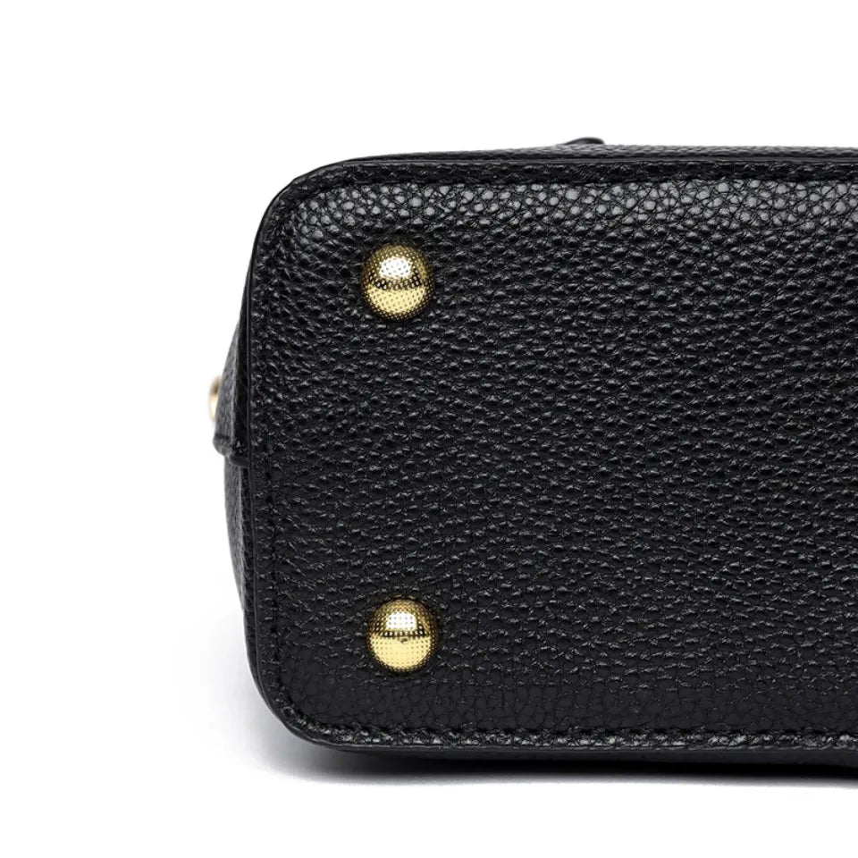 Timeless Black Leather Tote & Crossbody Bag for Everyday Style