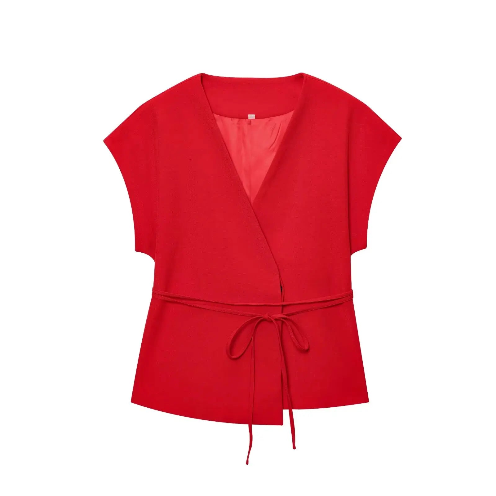 TFMLN Women's Trouser Suit’s/Sleeveless V-Neck/Top With Belt/Straight Pants Set’s/Autumn Commuter 2 Piece Set.