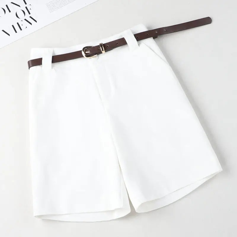 Thin Four-point Short’s/Women New Style Slim High Waist/A-line Casual Wide-leg Temperament Suit Five-point.