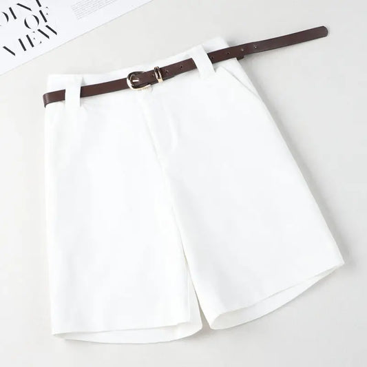 Thin Four-point Short’s/Women New Style Slim High Waist/A-line Casual Wide-leg Temperament Suit Five-point.