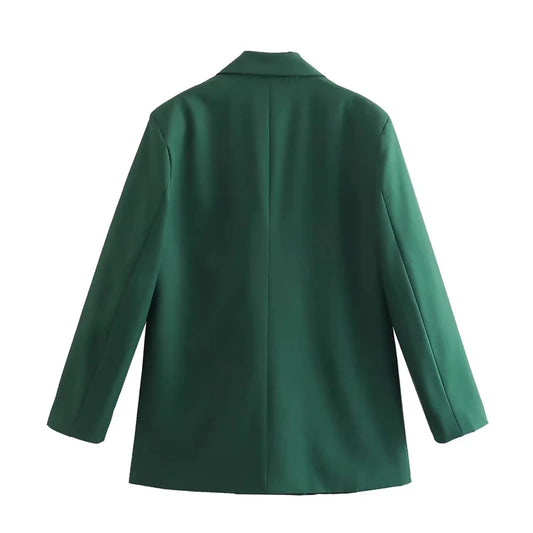 Women’s Plaid Single-Button Blazer – Tailored Notched Collar Jacket | Elegant Office & Casual Chic Outerwear