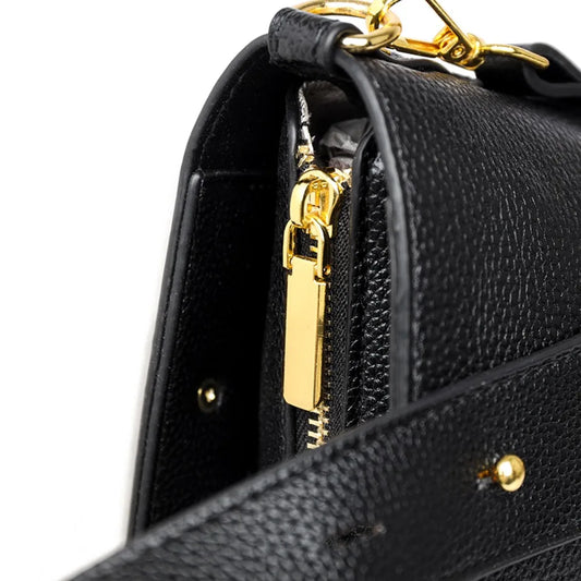 Timeless Black Leather Tote & Crossbody Bag for Everyday Style