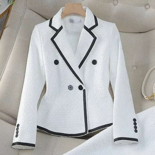 Luxury Celebrity Fragrance Suits Temperament Slim Skinny Occupational Suit Blazer Sets Fishtail Skirt