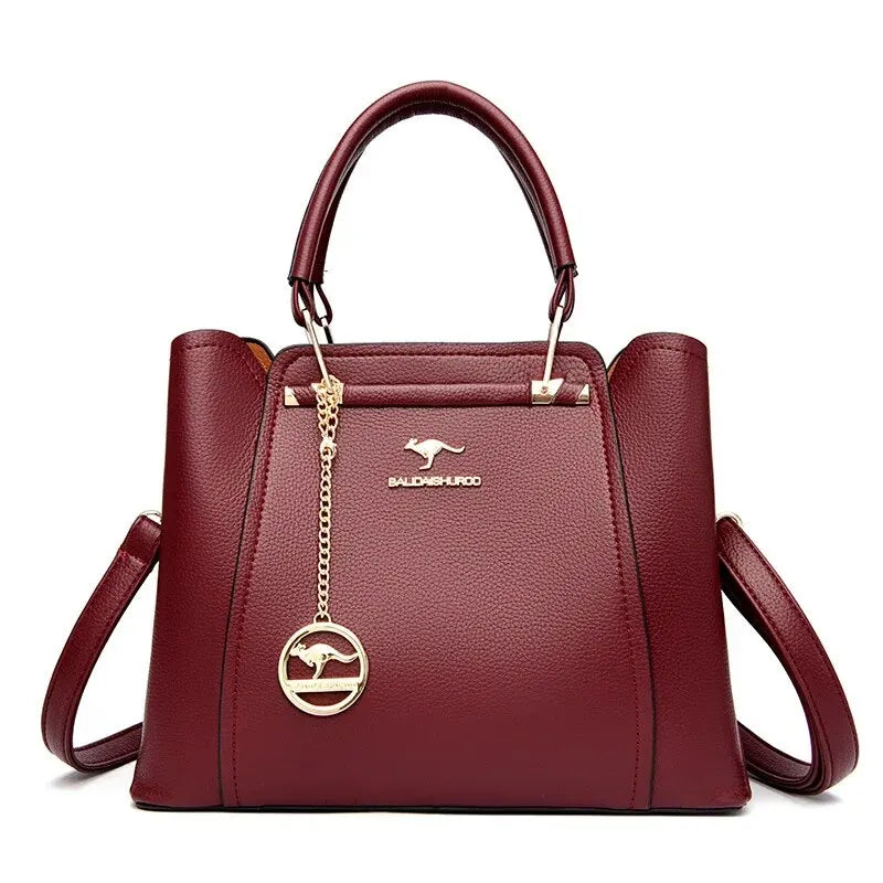 Soft PU Leather Handle Handbag Designer/Shoulder Crossbody Bag/Ladies Large Capacity Shopping Messenger Tote Bag/Versatile Square Design.