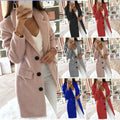 Fashion Woolen Blended Winter Coat’s/Turn Down Collar/Long Sleeve Double Breasted Woolen Coat for Women.