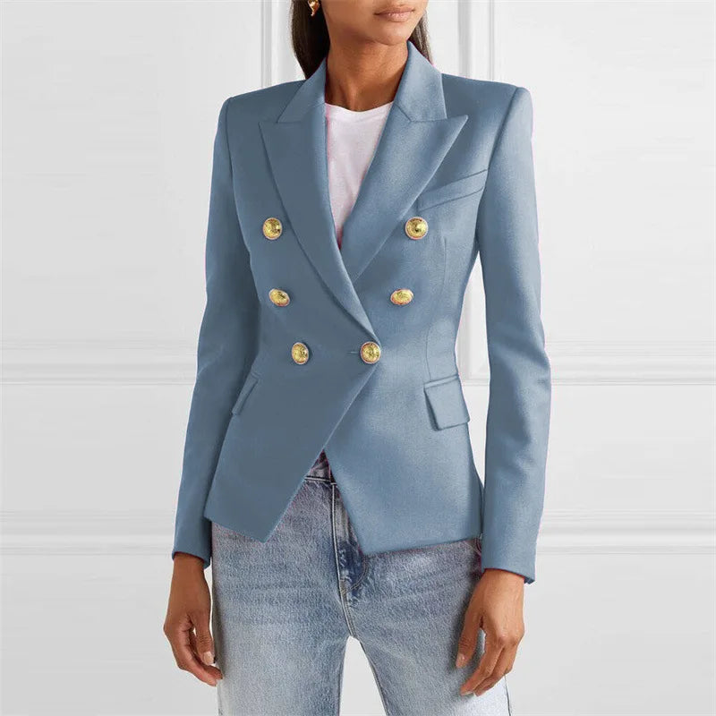 Styled Up V~Neck Blazer’s/Women Clothing For Winter/Solid Color Fashion Casual Suit Slim Blazers Women.