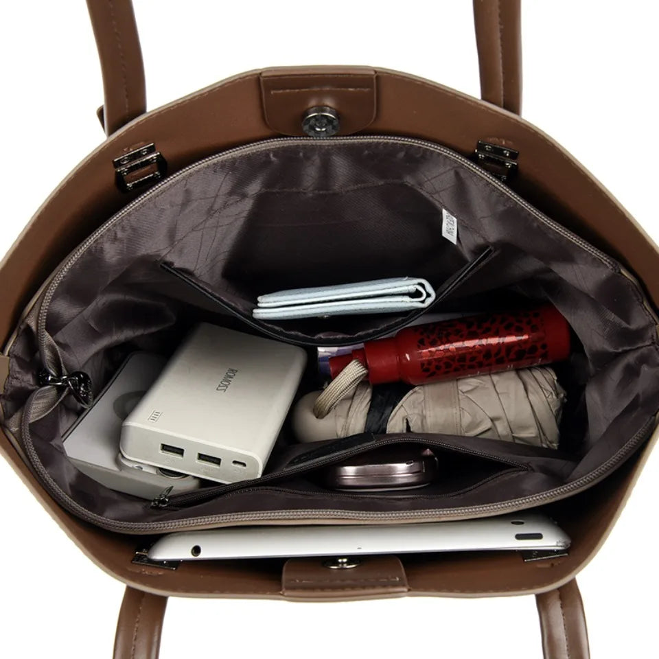 Large Capacity Leather Bag for Daily Commuting High Quality Pu Leather.