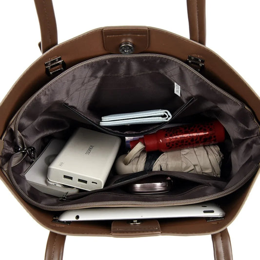 Large Capacity Leather Bag for Daily Commuting High Quality Pu Leather.