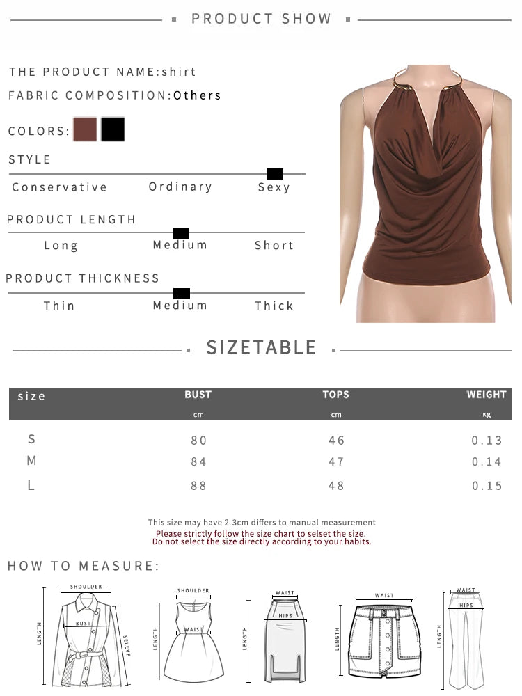 Timeless Elegance Metal Accent Halter Top