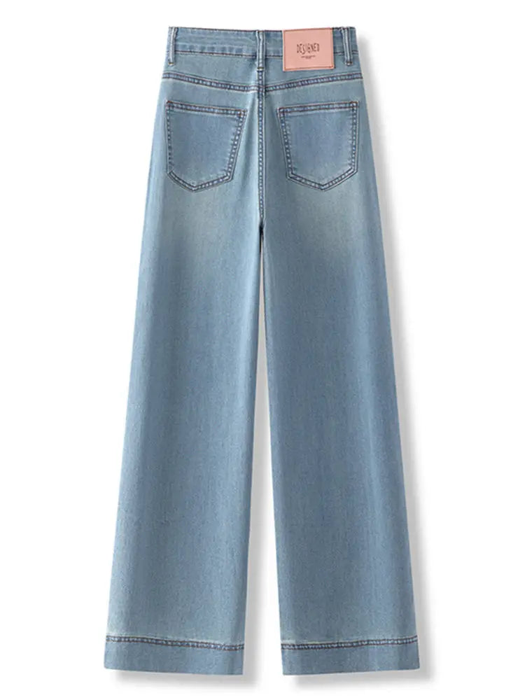 💙 High-Waisted Slim Straight Wide-Leg Jeans | Timeless Everyday Denim