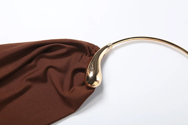Timeless Elegance Metal Accent Halter Top
