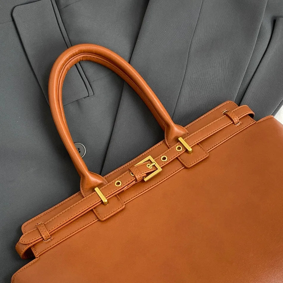 Luxury Large Capacity Tote Bag for Women – Elegant PU Leather Designer Work Handbag