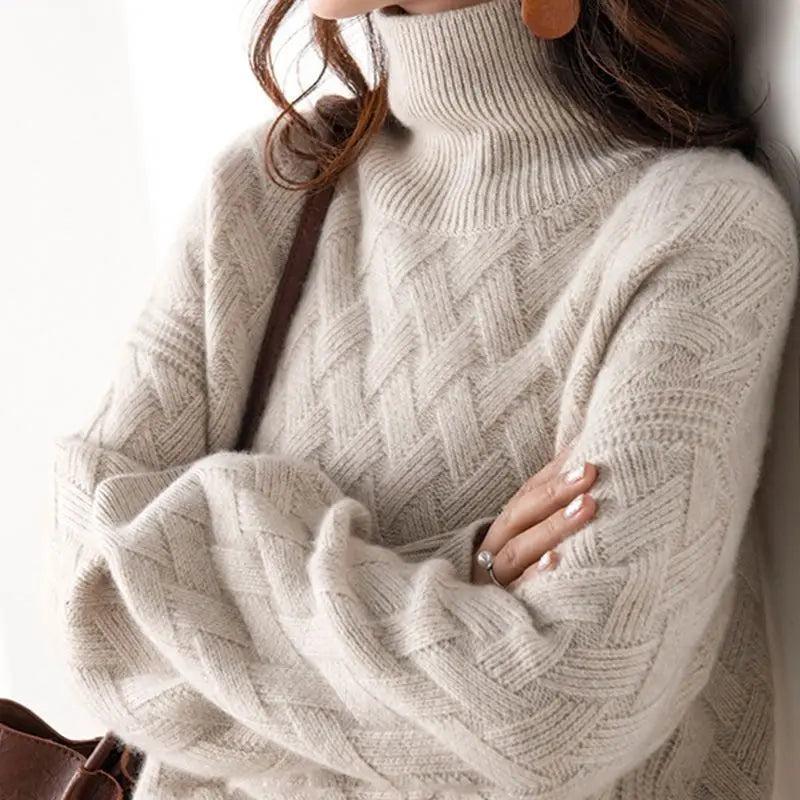 New Loose Women’s Winter Sweater/Casual Chic Cashmere Oversize/Thick Sweater Pullovers Pullover Female Long Sleeve Pullover.