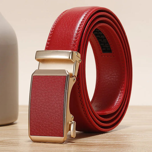 Golden Automatic Buckle Belt/Women Universal Fashion Casual Belt’s/Red Blue/Green/Black/White/Cinturon Female Waistband.