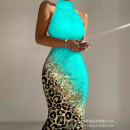 Appealing hot Lace Splicing Long-sleeved Slim Long Dress High Waist.