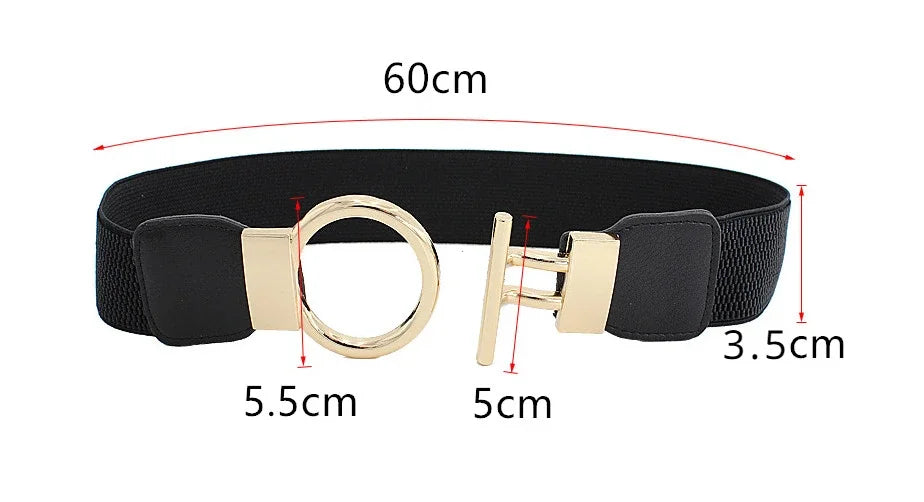 Stunning Fashion Solid Belt’s for Women/Simple Waist Elastic/Round Buckle Decoration Girdle Belt.
