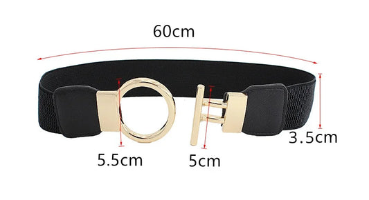 Stunning Fashion Solid Belt’s for Women/Simple Waist Elastic/Round Buckle Decoration Girdle Belt.