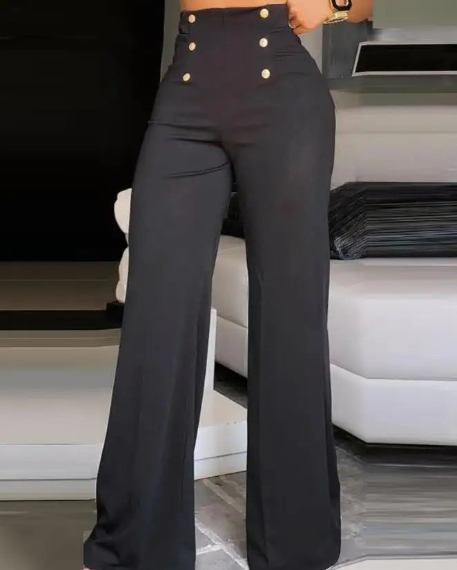 High Waist pants, single flare leg bottoms with Bootcut Flared Trousers.