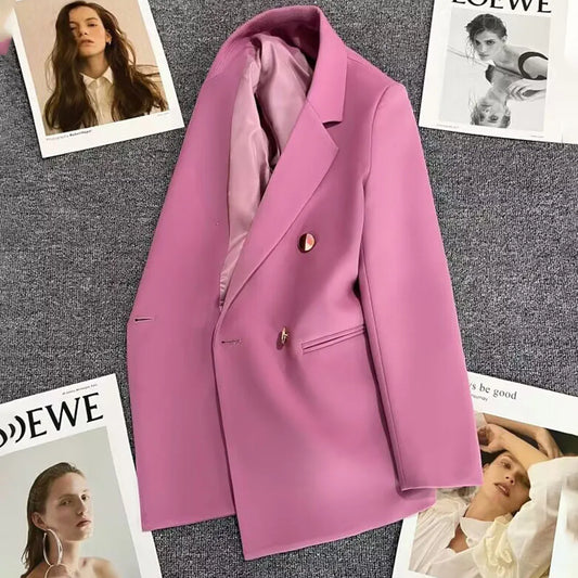 Elegant Single Button Blazer/Autumn Long Sleeve Slimmed Stylish Jacket’s/Single Button Blazer/Casual Chic Tops Coat’s.