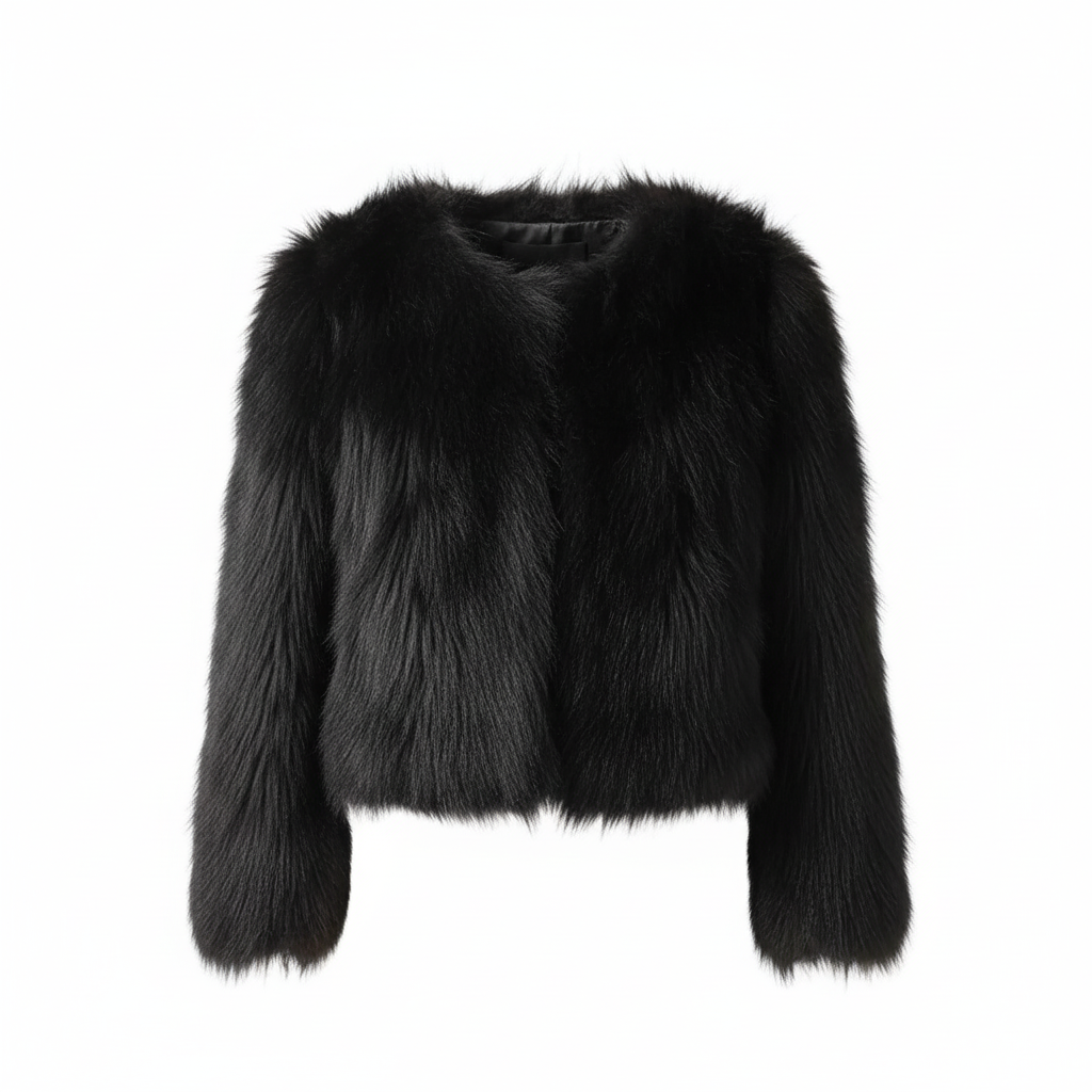 Faux Fur Coat Woman’s Clothing/Fashion Fox Fur Coat/Female Short Loose Comfortable Winter Jacket/Full Length Fit/Stylish Cropped Button Up Coat.