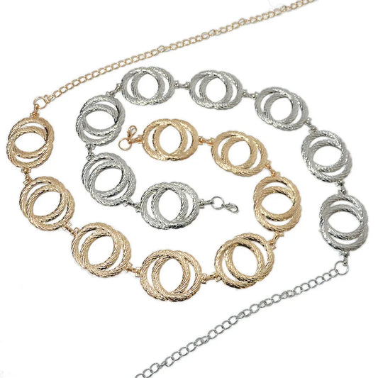 Big O-Ring Chain Belts for Women Girls Body Chain For Party Wedding Daily Accessory Wear.