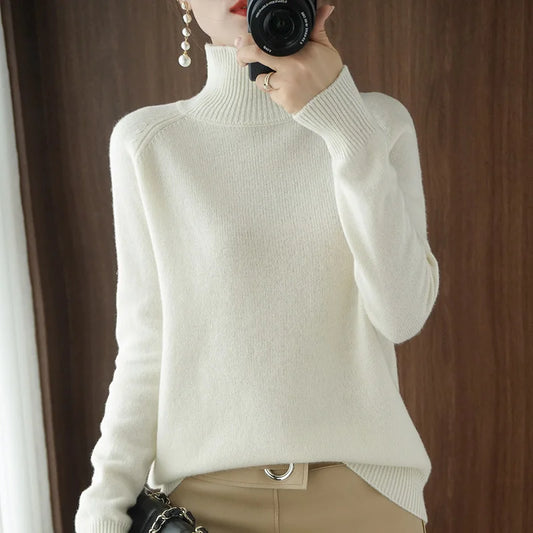 Luxury Soft Knit Long-Sleeve Sweater – Classic Fit in Neutral Tones | Modern Blend Boutique