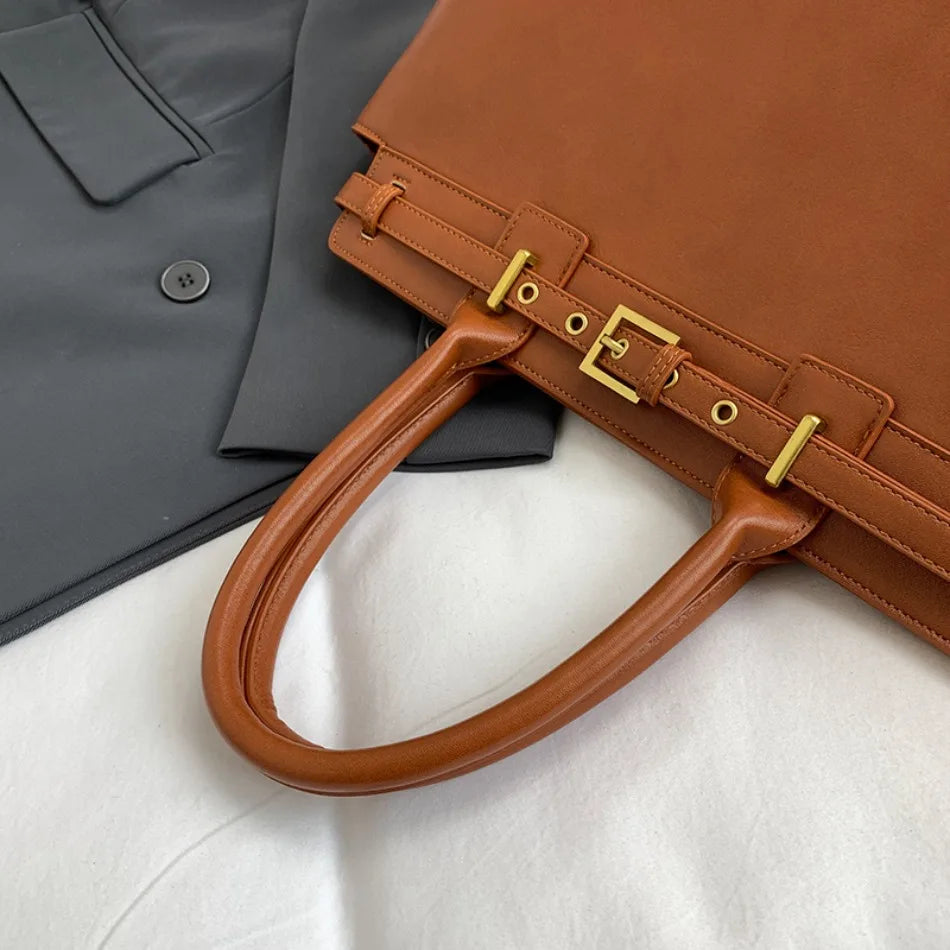 Luxury Large Capacity Tote Bag for Women – Elegant PU Leather Designer Work Handbag