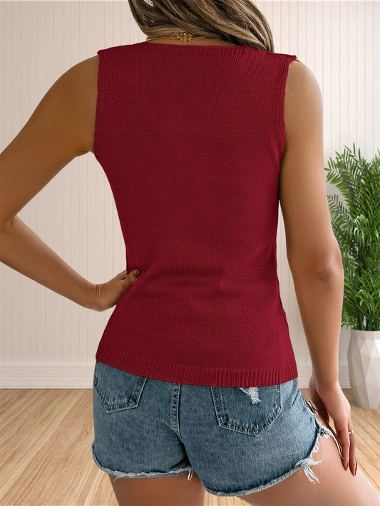 Casual Crochet Tank Top’s/Fashion V Neck Sleeveless Sweater’s/Cropped Lightweight Knit Top’s.
