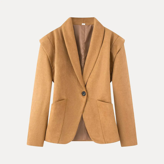 2026 Premium Women’s Slimming Shoulder Pad Suit Jacket – Neutral Style Short Coat ✨